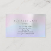 グレーホログラフ抽象芸術ミニマルシルクメタリック 名刺 (裏面)