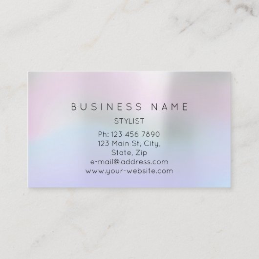 グレーホログラフ抽象芸術ミニマルシルクメタリック 名刺 (裏面)