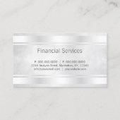 グレーホワイトとシルバーのバー縁どプロフェッショナル 名刺 (裏面)