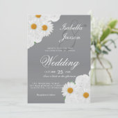 グレーホワイトのフラワーウェディング 招待状 (スタンド正面)