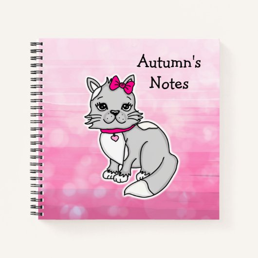 グレーホワイトの斑点入りオーダーメイド ノートブック (正面)