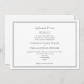 グレーホワイトの結婚式招待状 招待状 (正面/裏面)