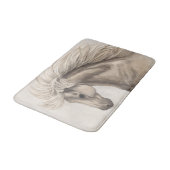 グレーホワイトアイボリーホースワイルドマネ バスマット (アングル)