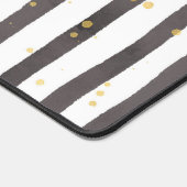 グレーホワイトイエロー水玉模様 デスクマット (コーナー)