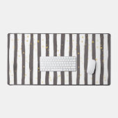 グレーホワイトイエロー水玉模様 デスクマット (キーボード&マウス)