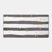 グレーホワイトイエロー水玉模様 デスクマット (正面)