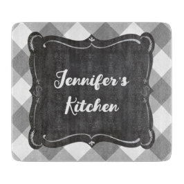 グレーホワイトギンガムファームハウススタイル名 カッティングボード