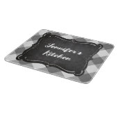 グレーホワイトギンガムファームハウススタイル名 カッティングボード (角)