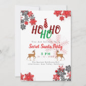 グレーホワイトグリッタースパークルスメリークリスマスカスタム 招待状 (正面)