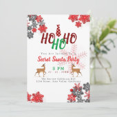 グレーホワイトグリッタースパークルスメリークリスマスカスタム 招待状 (スタンド正面)