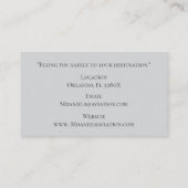 グレーホワイトコマーシャル機長パイロット 名刺 (裏面)