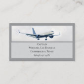 グレーホワイトコマーシャル機長パイロット 名刺 (正面)