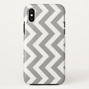 グレーホワイトシェブロン iPhone XSケース