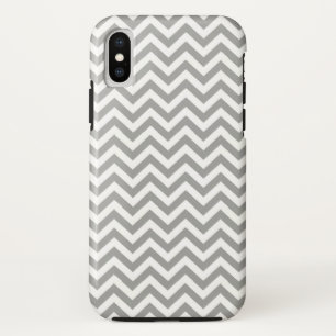 グレーホワイトシェブロン iPhone XSケース