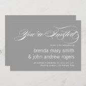 グレーホワイトシンプルスモダンクリプト 招待状 (正面/裏面)