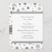 グレーホワイトスノーウィンターウェディング招待状カード 招待状 (正面/裏面)