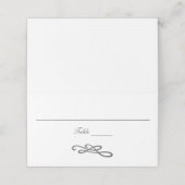 グレーホワイトスワールフローリッシュシンプル伝統的 プレイスカード (外部開封)