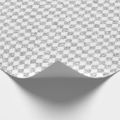 グレーホワイトダイヤモンドカットグラムグリッタースパークリー ラッピングペーパー (角)