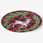 グレーホワイトディアバッファロープライド柊パインベリー ペーパープレート (アングル)