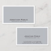 グレーホワイトデザインモダンプお洒落ライエレガントン 名刺 (正面/裏面)