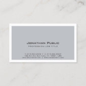 グレーホワイトデザインモダンプお洒落ライエレガントン 名刺 (裏面)