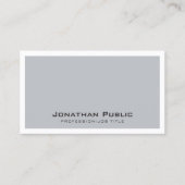 グレーホワイトデザインモダンプお洒落ライエレガントン 名刺 (正面)