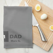 グレーホワイトナンバーワンパパ キッチンタオル (四つ折り)