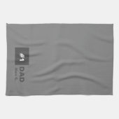 グレーホワイトナンバーワンパパ キッチンタオル (横)