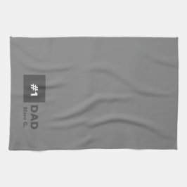 グレーホワイトナンバーワンパパ キッチンタオル