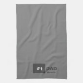 グレーホワイトナンバーワンパパ キッチンタオル (縦)