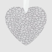 グレーホワイトヒョウのリボン弓ダイヤモンド オーナメント (裏面)