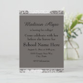 グレーホワイトフローラ離れズフォーカレッジパーティー招待状 招待状 (スタンド正面)