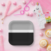 グレーホワイトブラックカラースタイルデザイン ペーパープレート (パーティー)