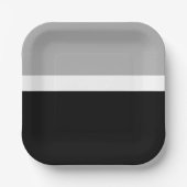 グレーホワイトブラックカラースタイルデザイン ペーパープレート (正面)