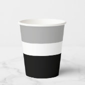 グレーホワイトブラックカラースタイルデザイン 紙コップ (正面)