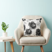 グレーホワイトブラッククラシーフローラバラドレス クッション (椅子)