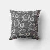 グレーホワイトブラックモノグラムフローラ クッション (裏面)