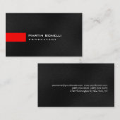 グレーホワイトブラックレッドストライプビジネスカード 名刺 (正面/裏面)