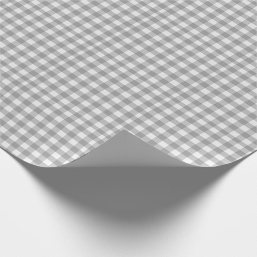 グレーホワイトプレイドギンガムカントリーファームハウスシンプル ラッピングペーパー (角)