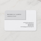 グレーホワイトプレーンエレガントクラシカルプロフェッショナル 名刺 (正面)