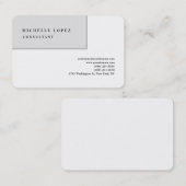 グレーホワイトプレーンエレガントクラシカルプロフェッショナル 名刺 (正面/裏面)