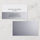 グレーホワイトプレーンクラシカルクリエイティブ 名刺 (正面/裏面)