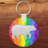 グレーホワイトポーラベアキーチェーン キーホルダー (正面)