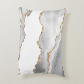 グレーホワイトマーブルアガテリファンゴールデングリッター アクセントクッション (裏面(縦))