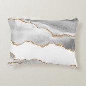 グレーホワイトマーブルアガテリファンゴールデングリッター アクセントクッション (裏面)