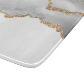 グレーホワイトマーブルアガテリファンゴールデングリッター カッティングボード (角)