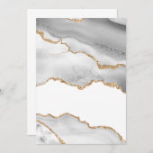 グレーホワイトマーブルアガテリファンゴールデングリッター サンキューカード (正面/裏面)