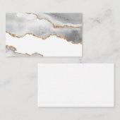 グレーホワイトマーブルアゲートリファインドゴールデングリッター 名刺 (正面/裏面)
