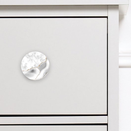 グレーホワイトマーブルアゲート金ゴールドグリッター セラミックノブ