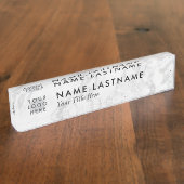 グレーホワイトマーブルカスタムロゴ机用ネームプレート デスクネームプレート (側面)